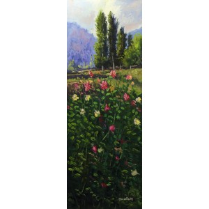 Tahir Bilal Ummi, 12 x 36 Inch, Oil on Canvas, Landscape Painting, AC-TBL-016